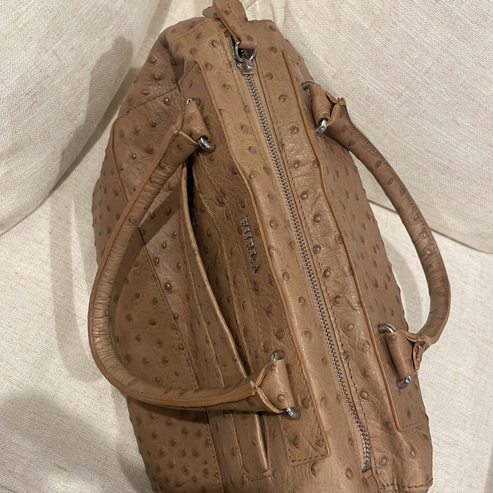 FURLA ostrich handbag. Only wore twice it’s like brand new. - Picture 4 of 17